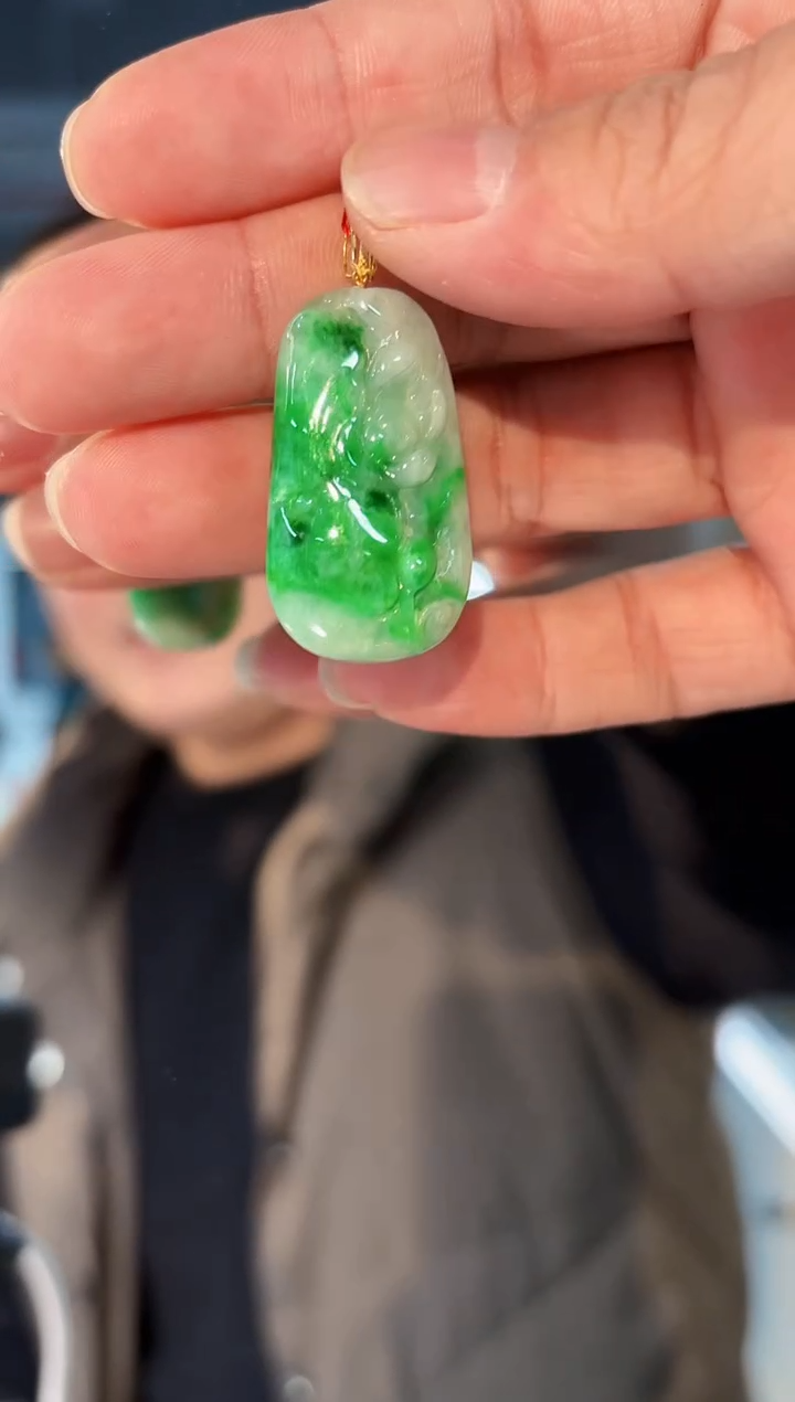 【闪购商品】翡翠颈饰18K金镶嵌缅料A货/支持复检/一件