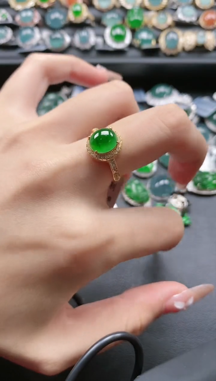 【闪购商品】翡翠戒指银S925镶嵌51151