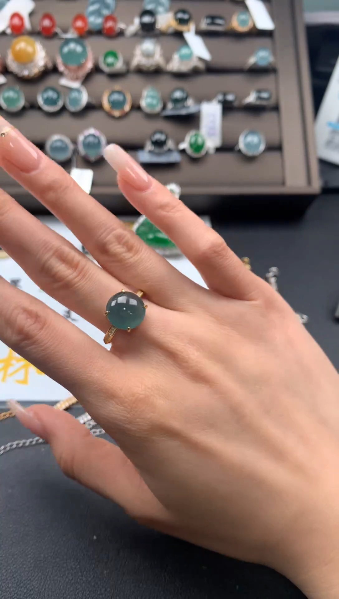 【闪购商品】翡翠戒指银S925镶嵌1111