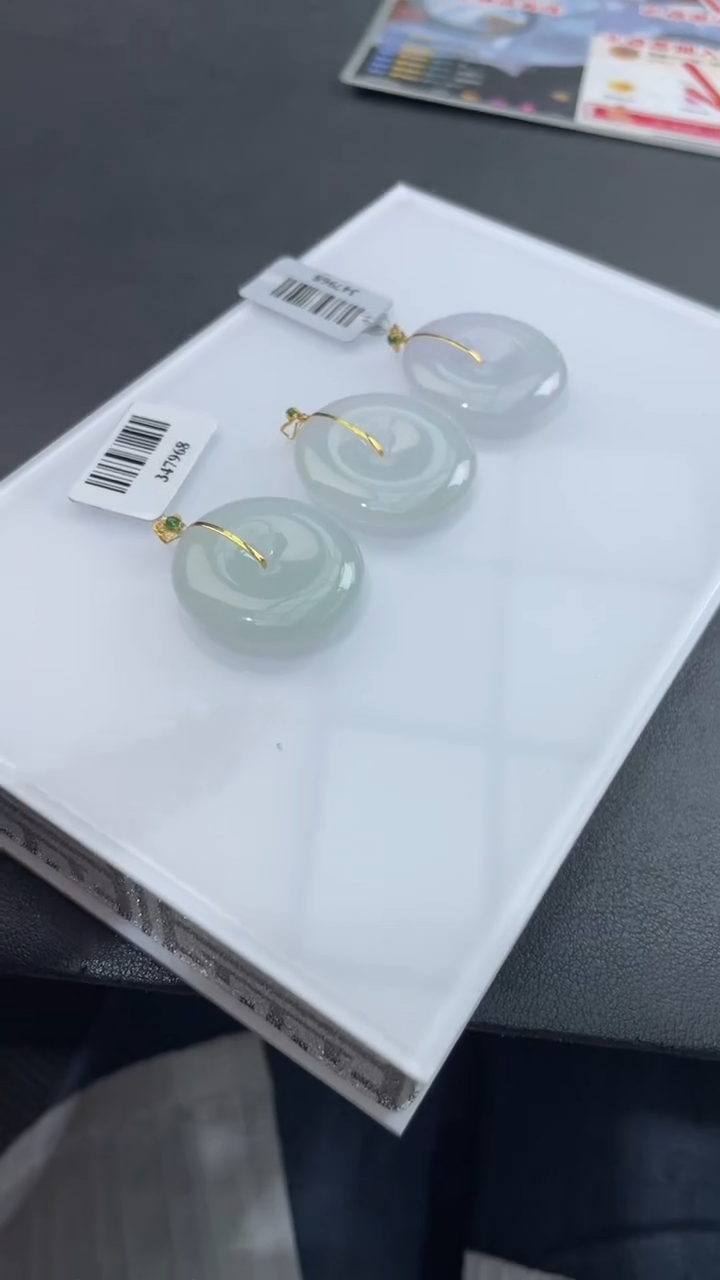 【闪购商品】翡翠挂件18K金镶嵌砍价王/347968/平安扣/多样性发一