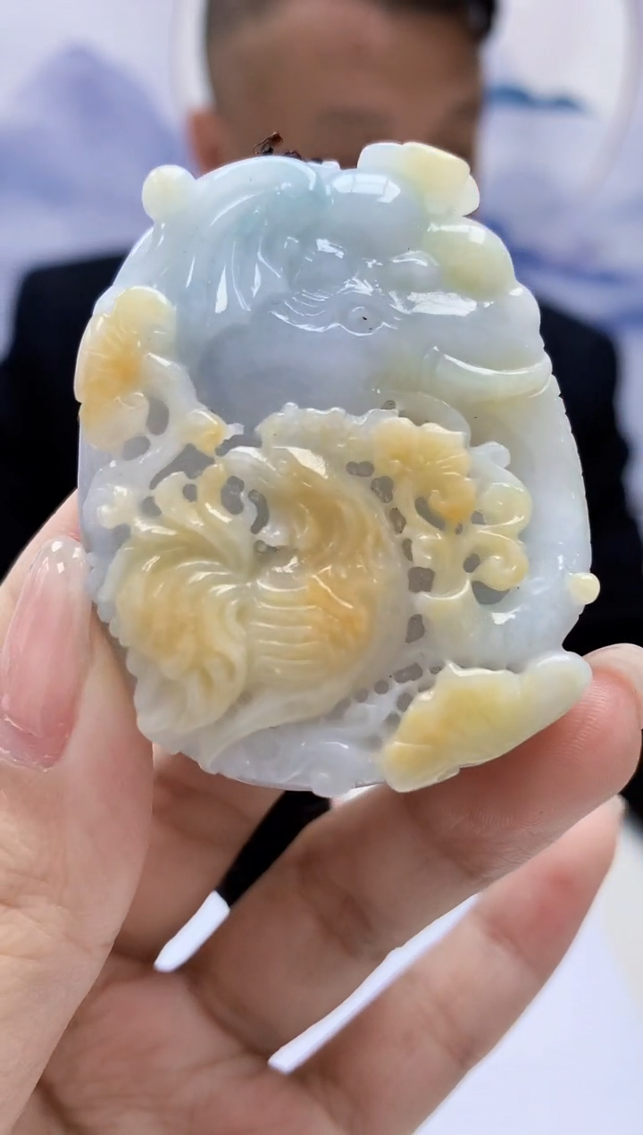 【闪购商品】定制翡翠未镶嵌4969-kk-毛货挂件54