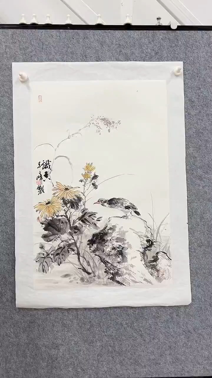 国画李文峰2.8平尺仿古花鸟