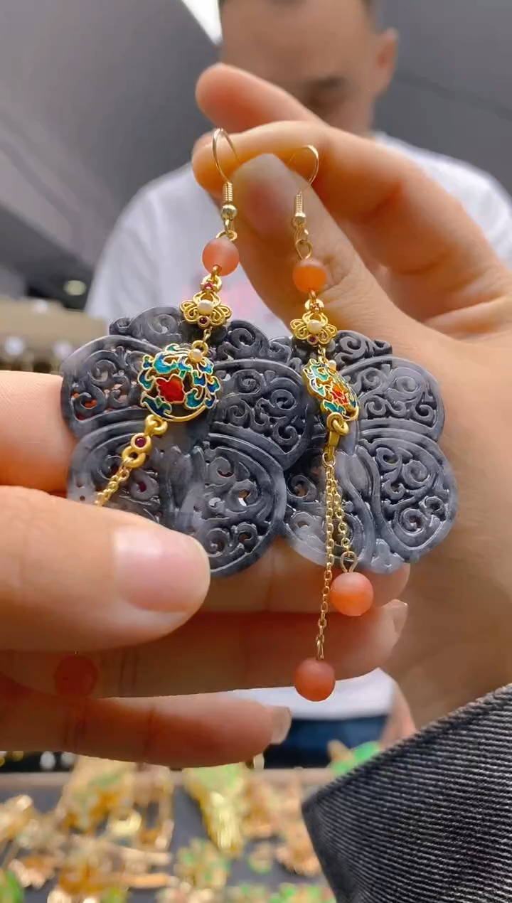 【闪购商品】翡翠耳饰合金0262翡翠耳钩