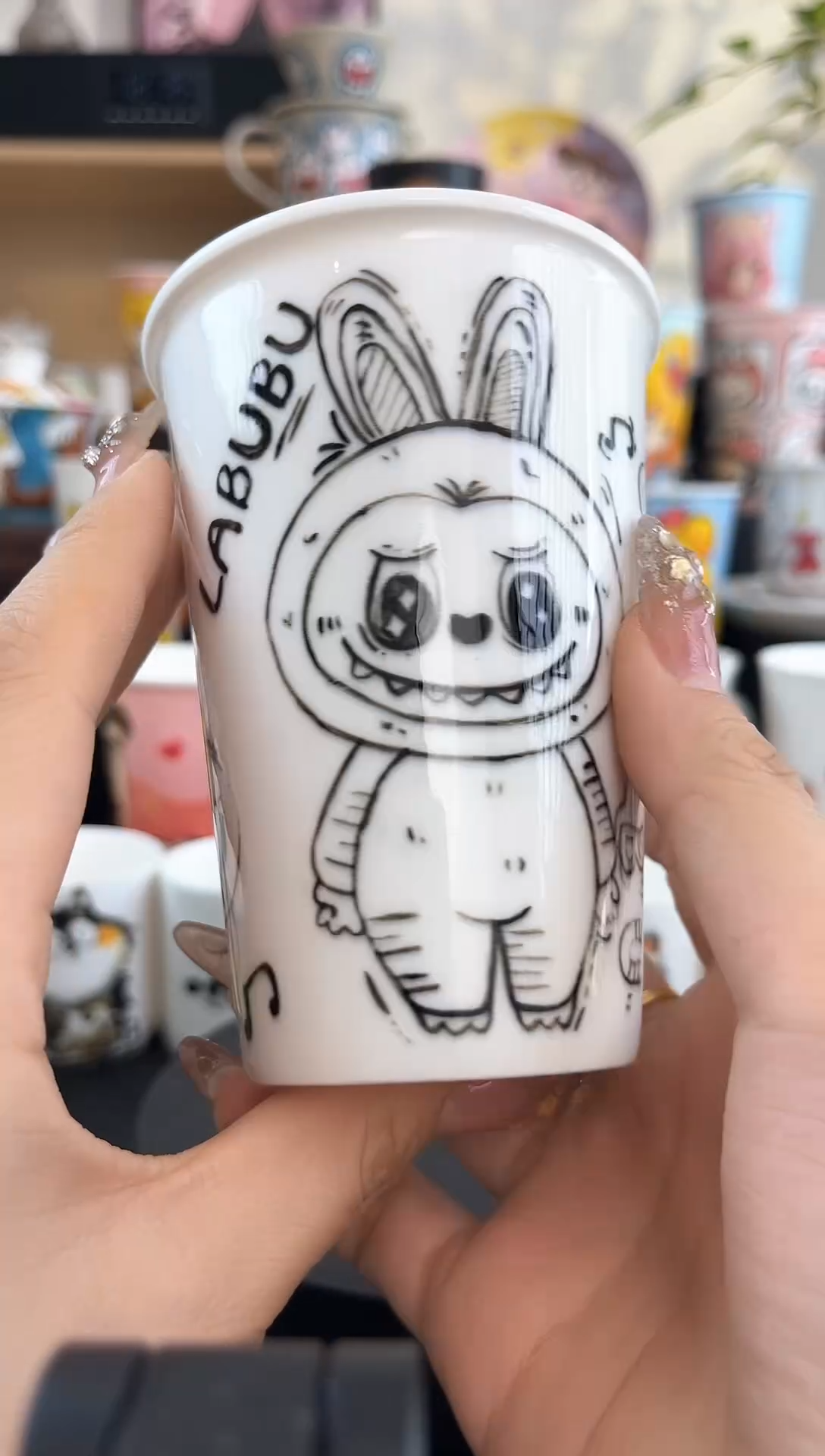 【闪购商品】摆件手工手绘陶瓷小杯杯