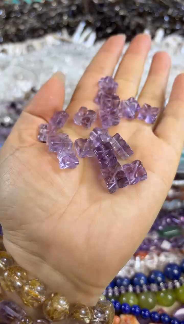 未镶嵌玛瑙/玉髓珠宝半成品知*紫水6颗