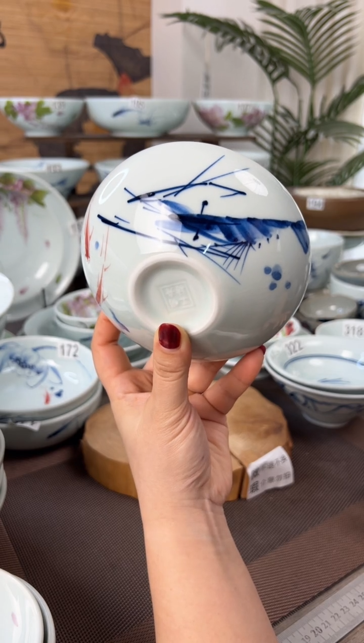 明舟微瑕手绘5.5寸古碗（随机图案单只装）