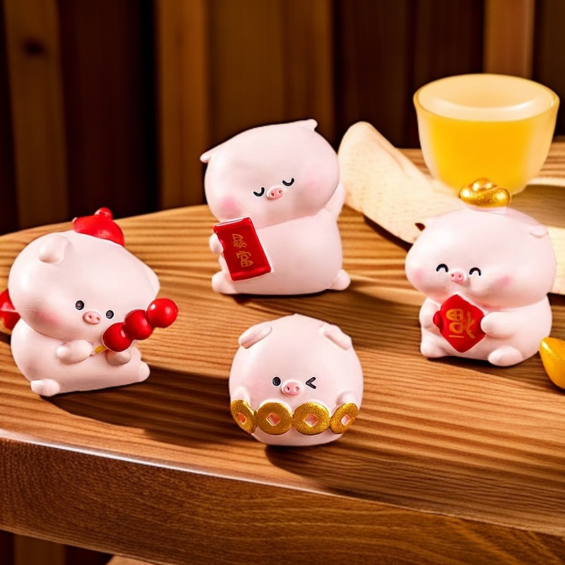 【许愿+对碰】实色过年小猪树脂摆件