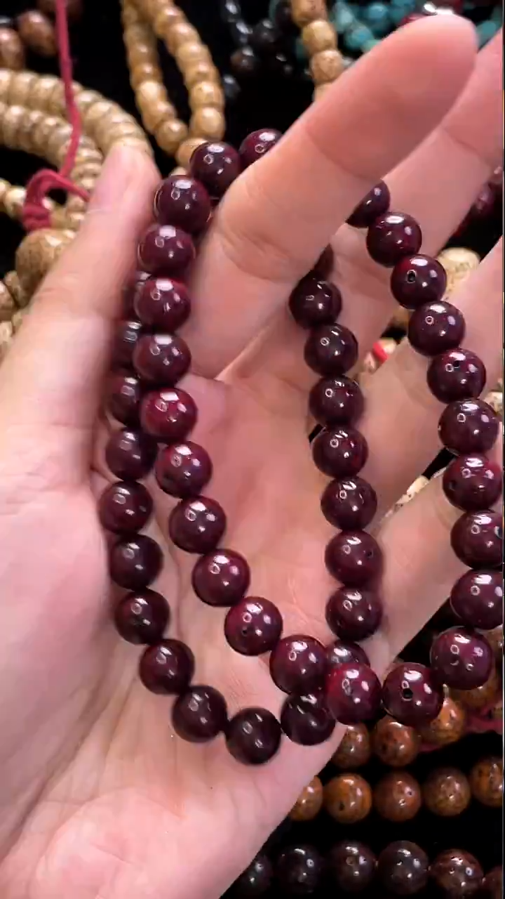 手串星月菩提朱砂供正圆9手串