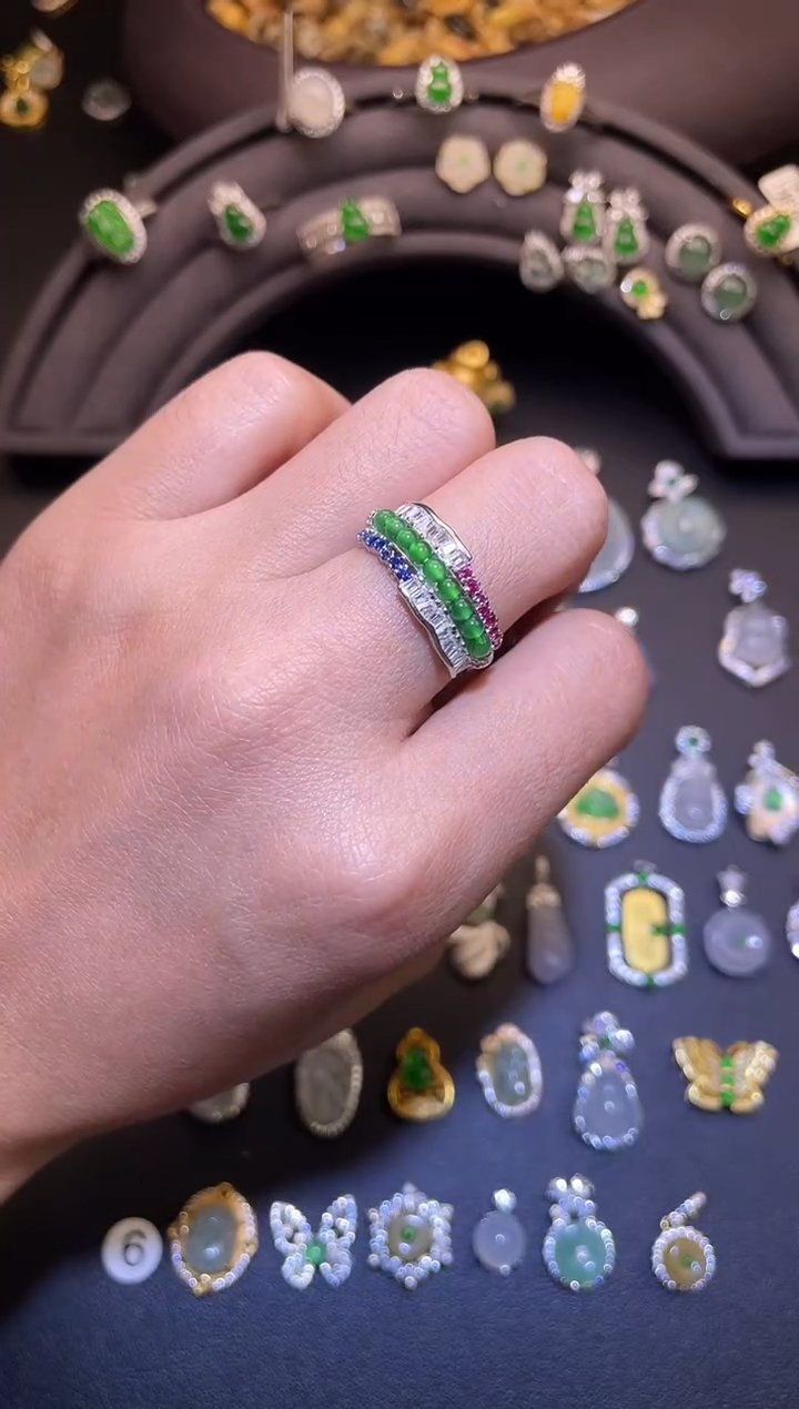 吊坠(不含链)银S925镶嵌翡翠1