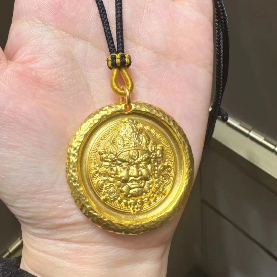 吊坠足银  厚金 黄财神吊坠