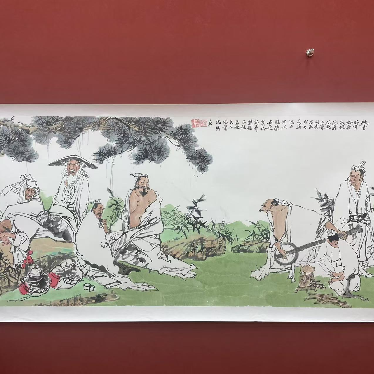 谢瑞新作品 竹林七贤 小六尺