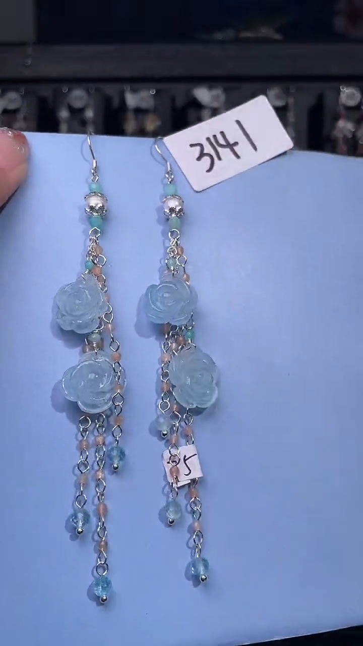 未镶嵌耳饰海蓝宝石喜欢拍