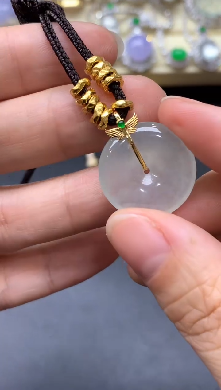 颈饰18K金镶嵌翡翠411-中国好珍宝