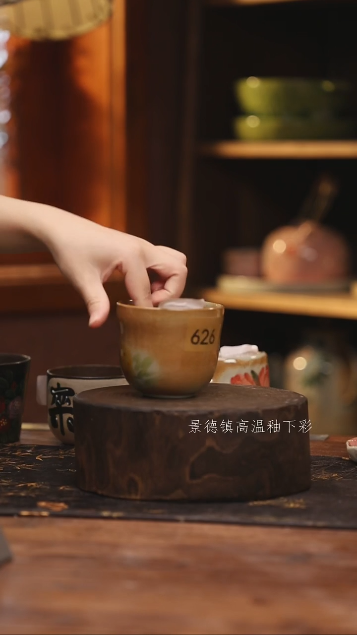 陶瓷景德镇高温釉下手绘陶瓷@L626@