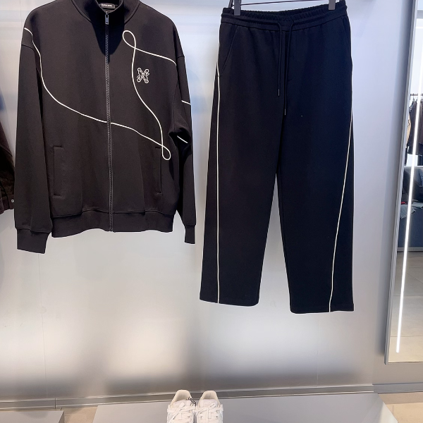 【PB剪标】Q016侧边嵌条直筒宽松阔腿休闲裤春秋