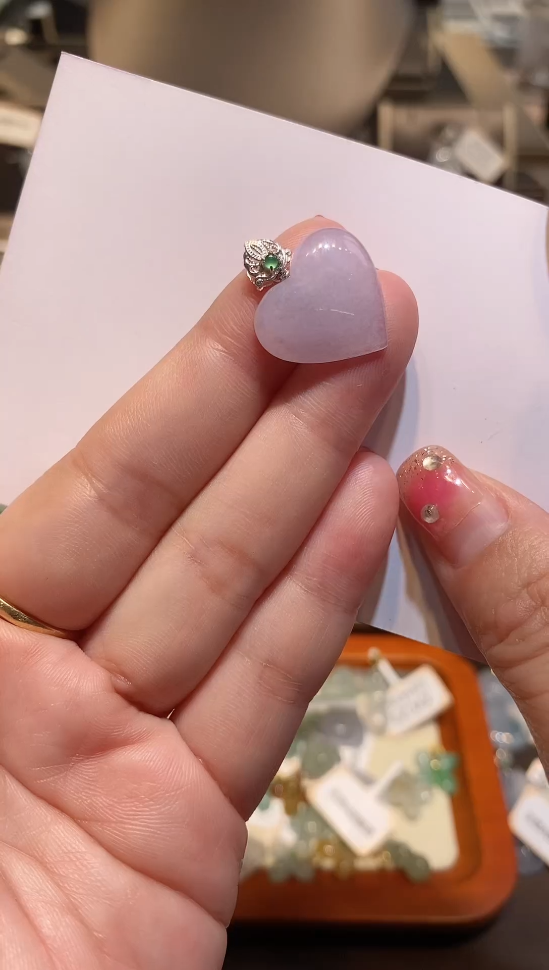 【闪购商品】翡翠颈饰18K金镶嵌天然A货翡翠一件