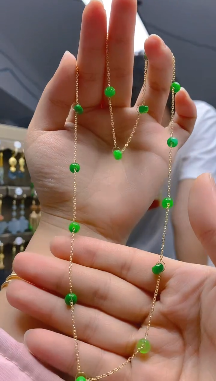 【闪购商品】翡翠耳饰合金093翡翠锁骨链