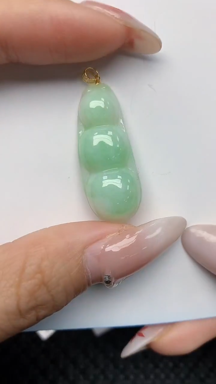 【闪购商品】翡翠颈饰18K金镶嵌天然翡翠A货