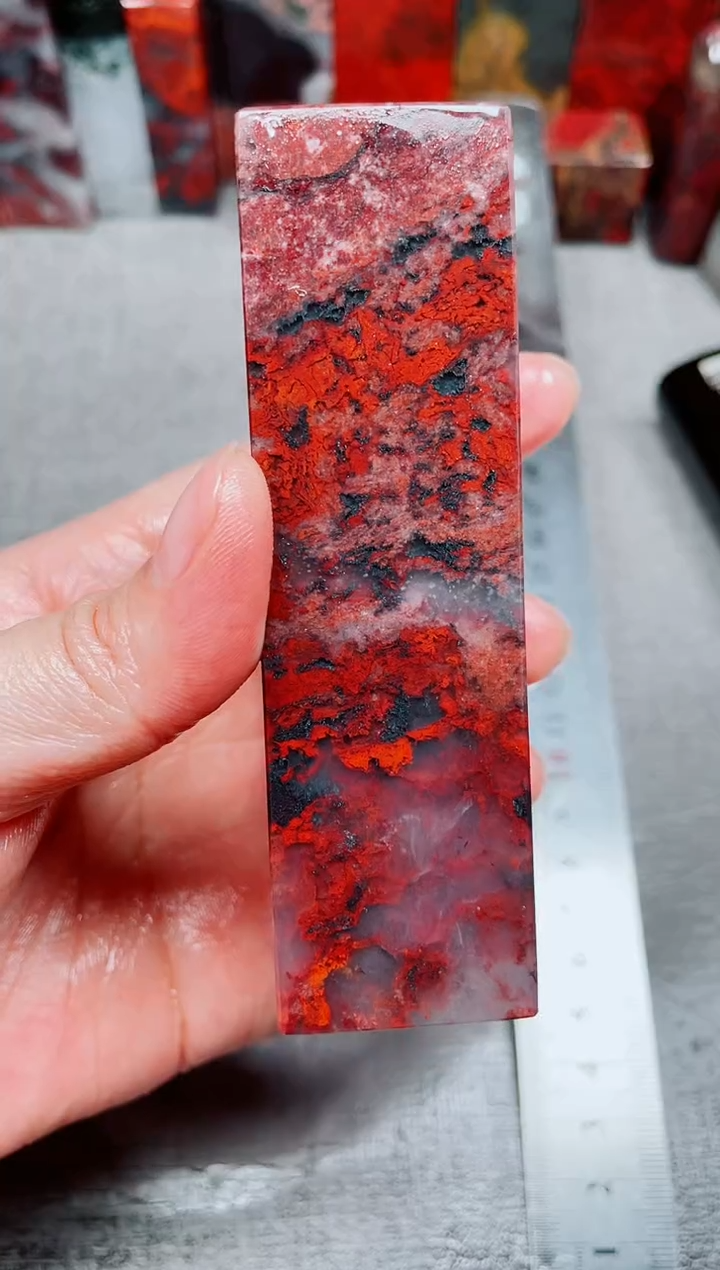 桂林鸡血玉素章3.0左右32