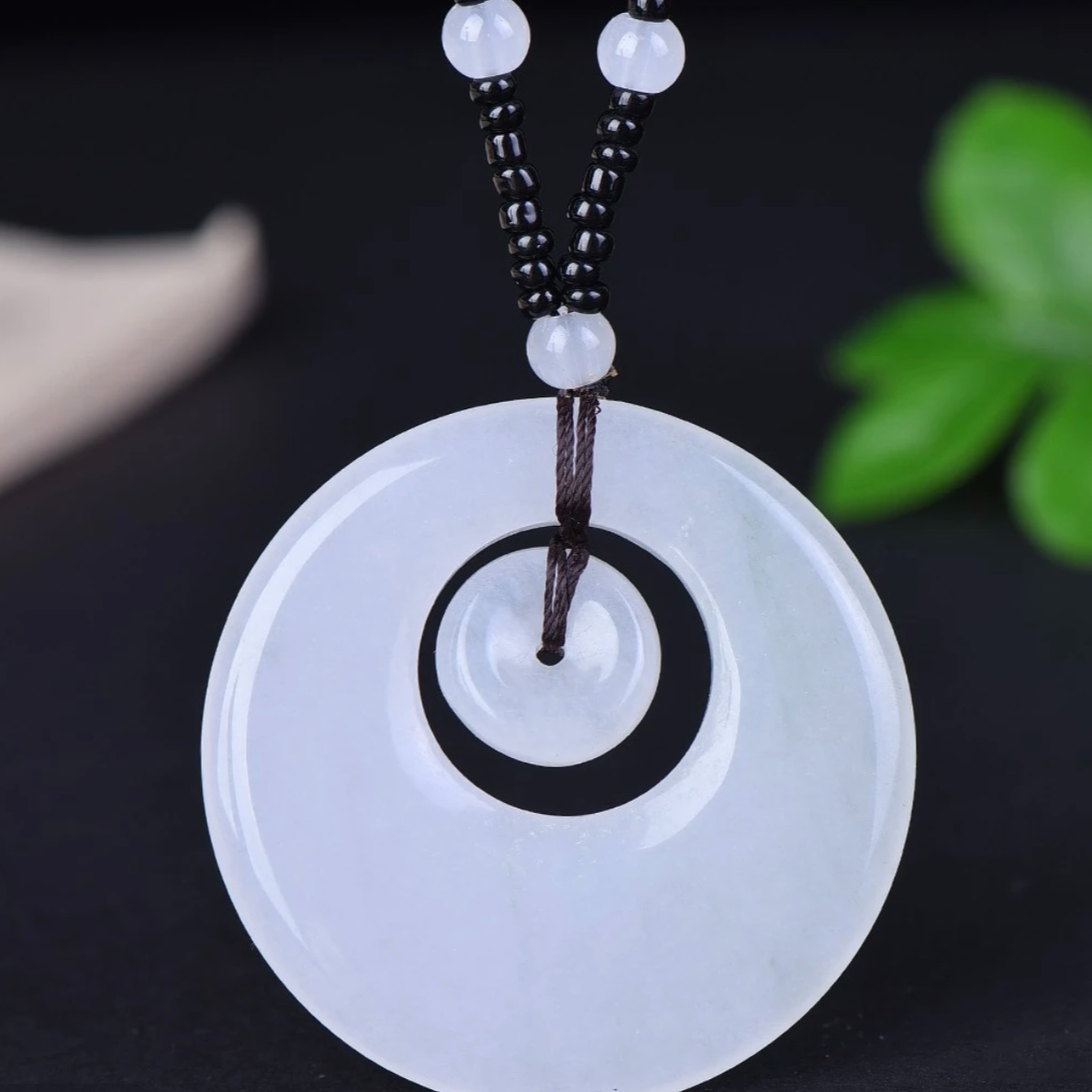 天然天山翠子母扣吊坠简约时尚百搭复古民族风男女款毛衣链饰品