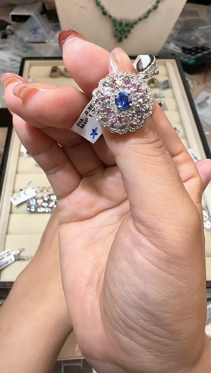 【闪购商品】定制坦桑石吊坠银S925镶嵌吊坠