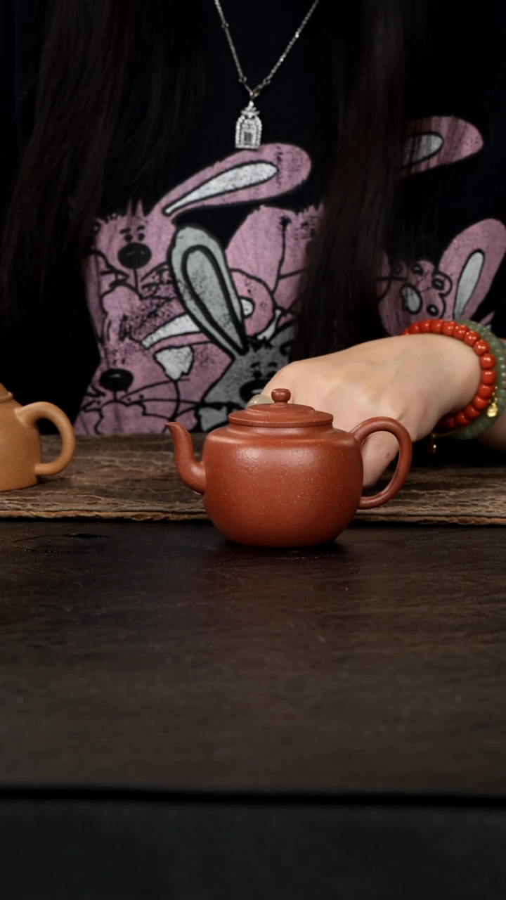 茶壶紫砂J****0全手工明式莲子生砂朱泥120cc