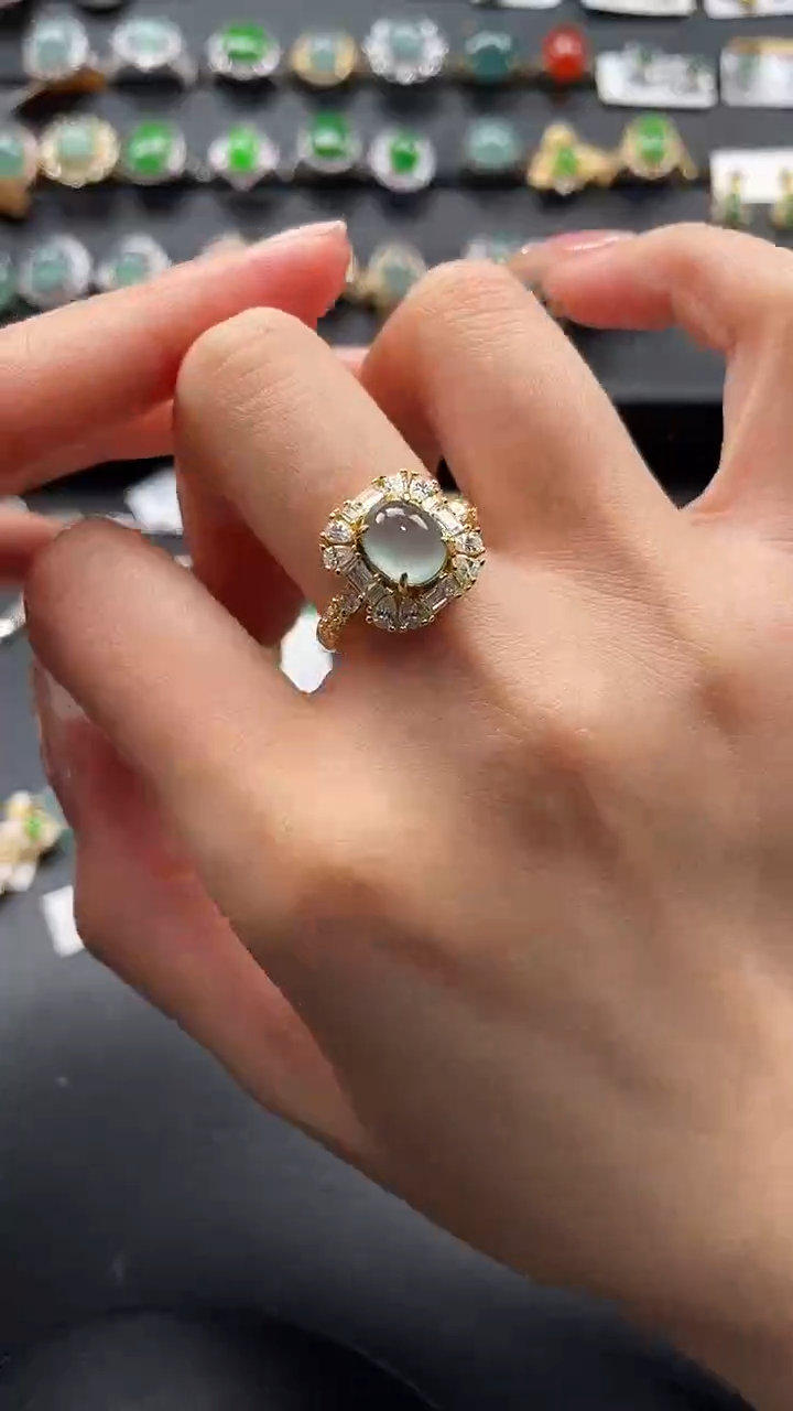 【闪购商品】翡翠戒指银S925镶嵌45765476