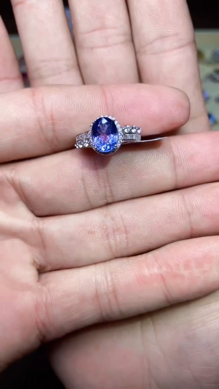 【闪购商品】坦桑石戒指银S925镶嵌........