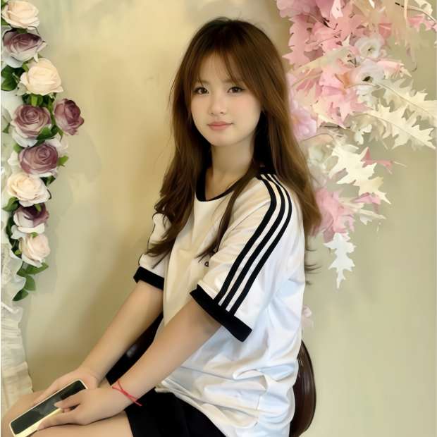 （品牌撤柜）三条杠复古风男女同款情侣T恤9387-BK1002