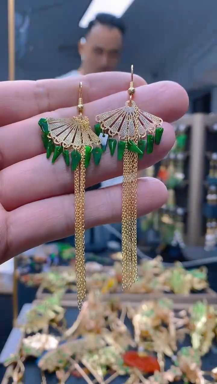 【闪购商品】翡翠耳饰合金0241翡翠耳钩