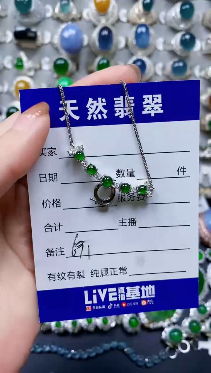 【闪购商品】翡翠颈饰银S925镶嵌0691