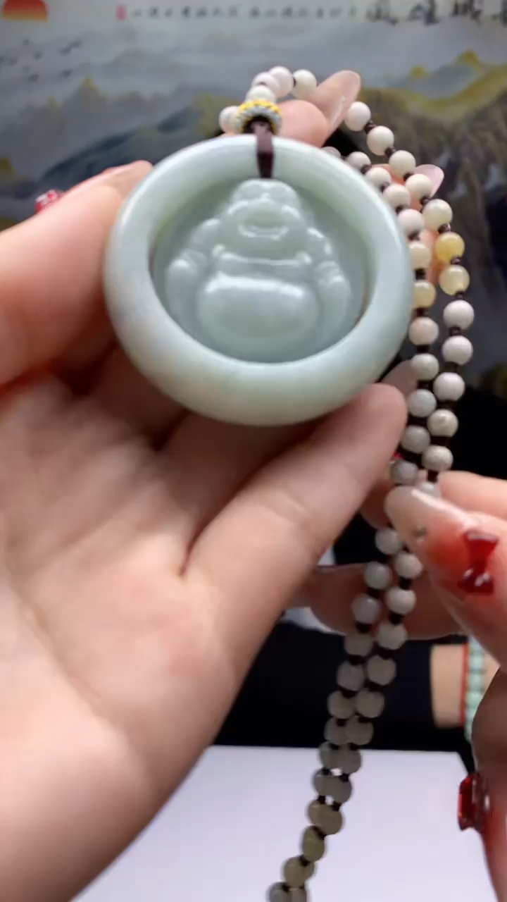 【闪购商品】定制翡翠未镶嵌1064ry-毛货挂件赠珠链29