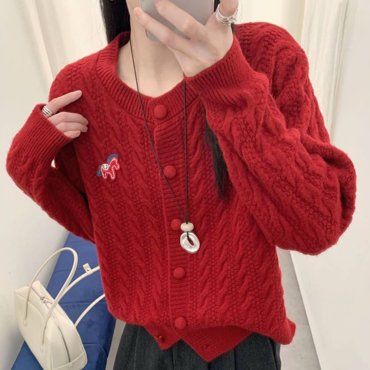 200斤费尔岛提花大码女装长袖针织女毛针织衫秋季时尚毛衣1373