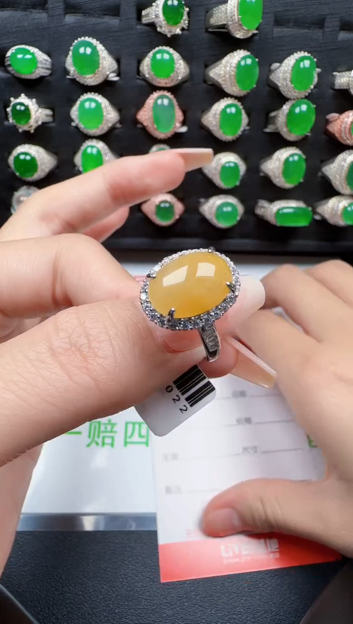 【闪购商品】翡翠戒指银S925镶嵌2168