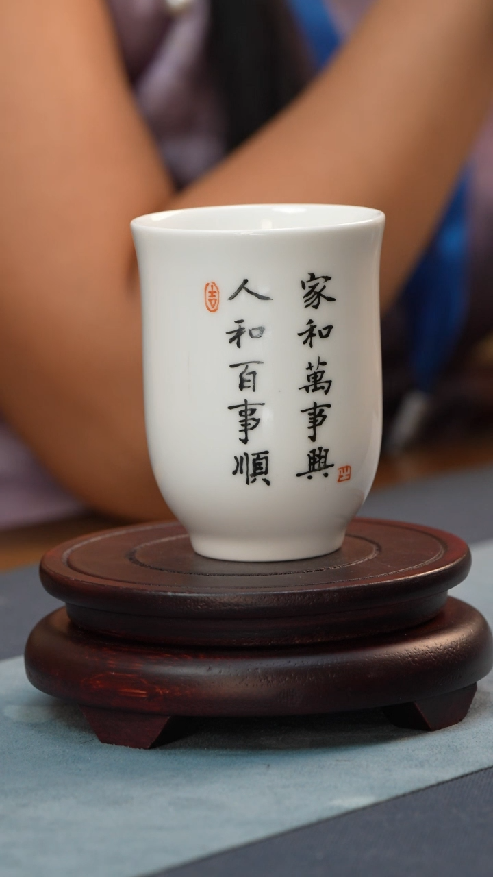 杯子非遗-江老师-白胎墨彩题字