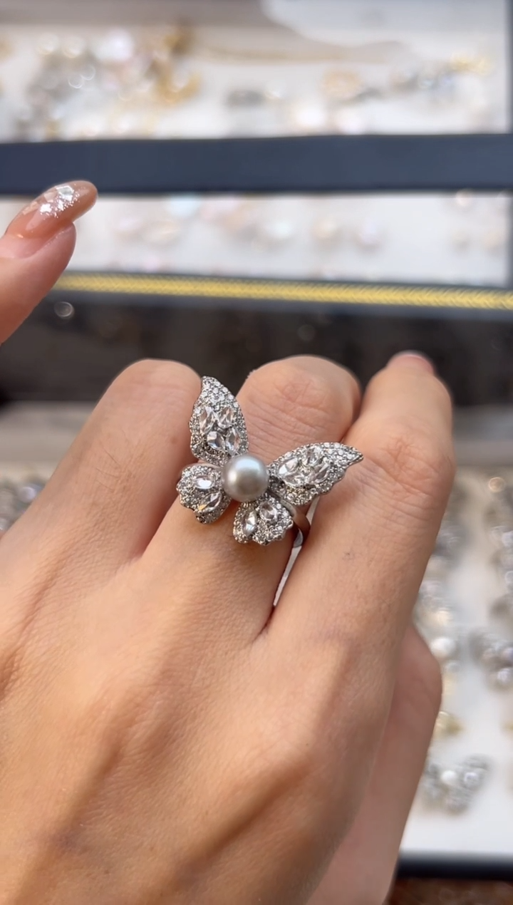 未镶嵌淡水珍珠福利精工镶嵌*戒指