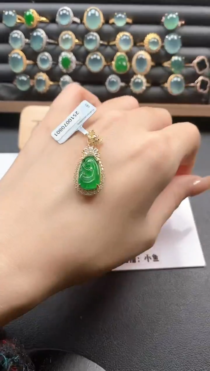 银S925镶嵌戒指翡翠51511