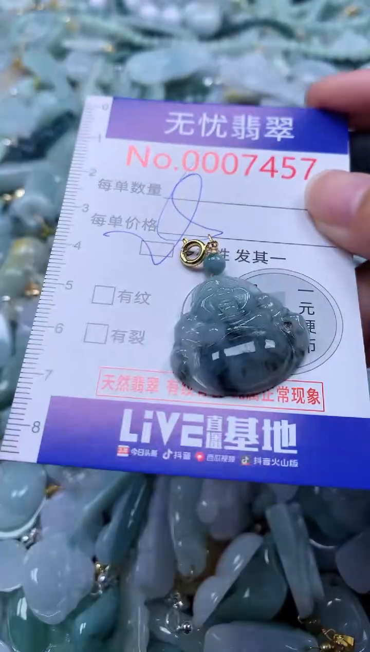 翡翠未镶嵌吊坠(不含链)7457