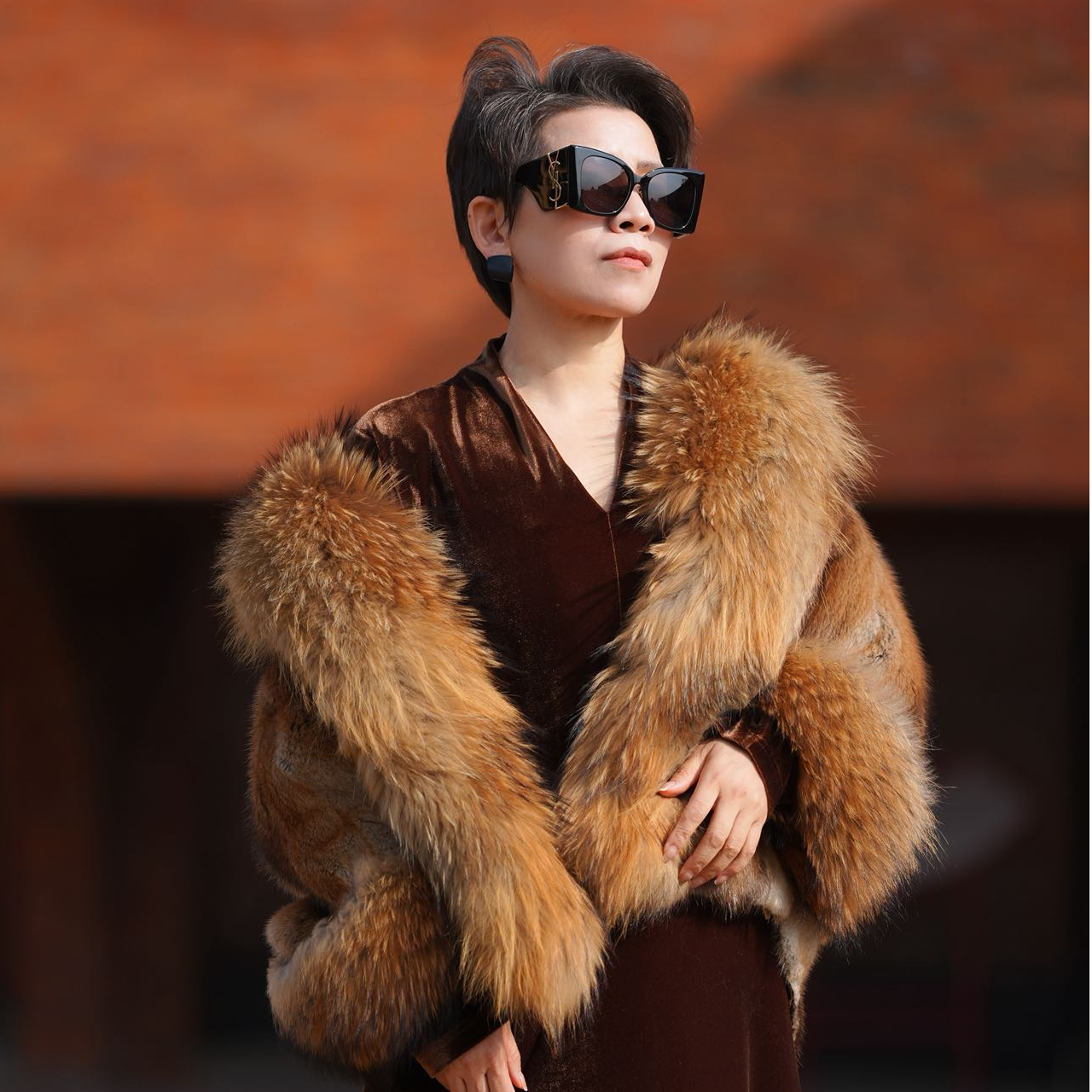 彦维娜-冬款青根貂外套