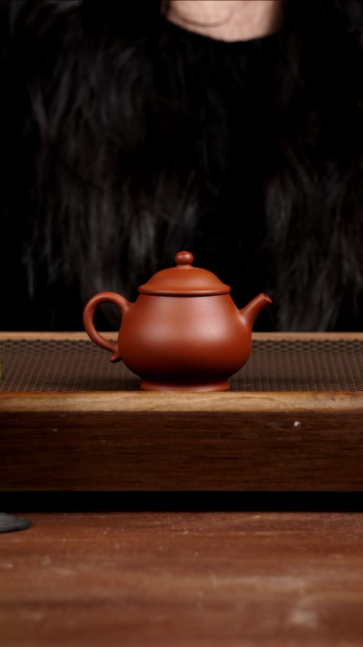 茶壶紫砂风*老红泥潘壶110CC