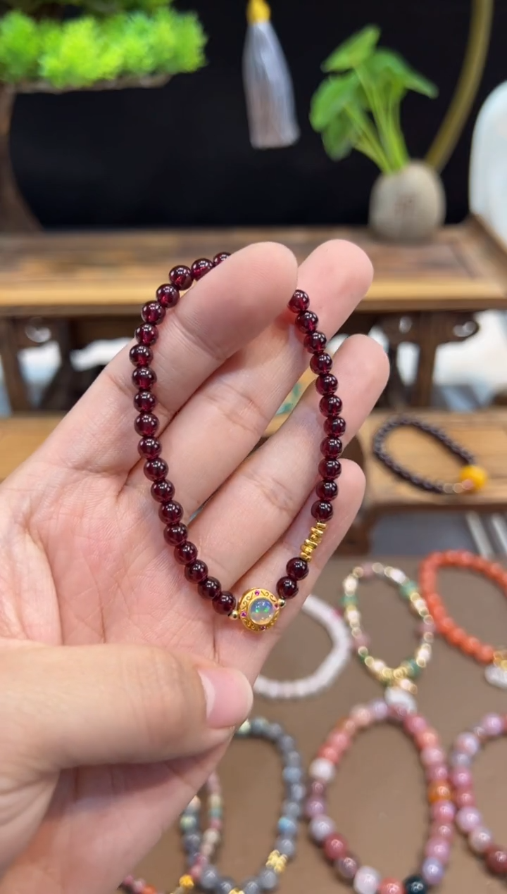 【闪购商品】石榴石手链未镶嵌手饰@@