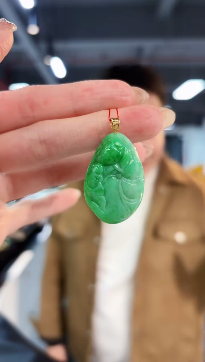 【闪购商品】翡翠颈饰18K金镶嵌缅料A货/支持复检/一件