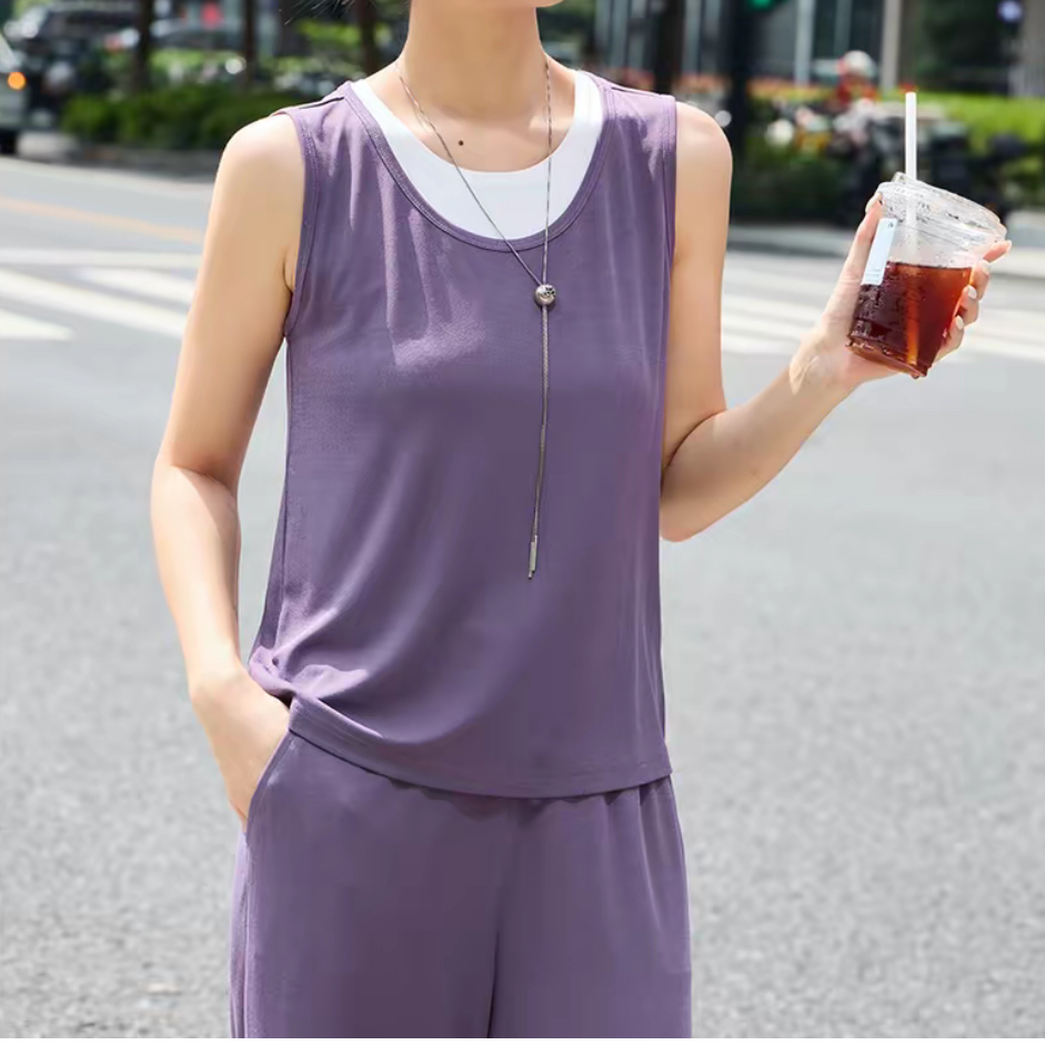 AMASS/阿玛施夏季薄款宽松显瘦简约百搭内搭外穿背心吊带5301073 