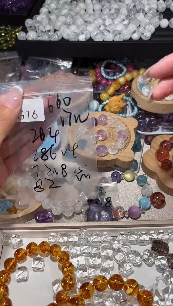 水晶手链未镶嵌小*G16白阿赛紫玉晶DIY拍7