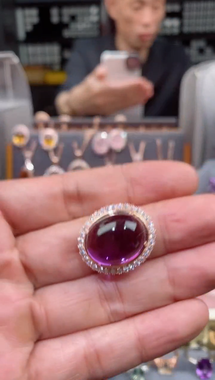 【闪购商品】紫晶戒子银S925镶嵌紫晶戒子