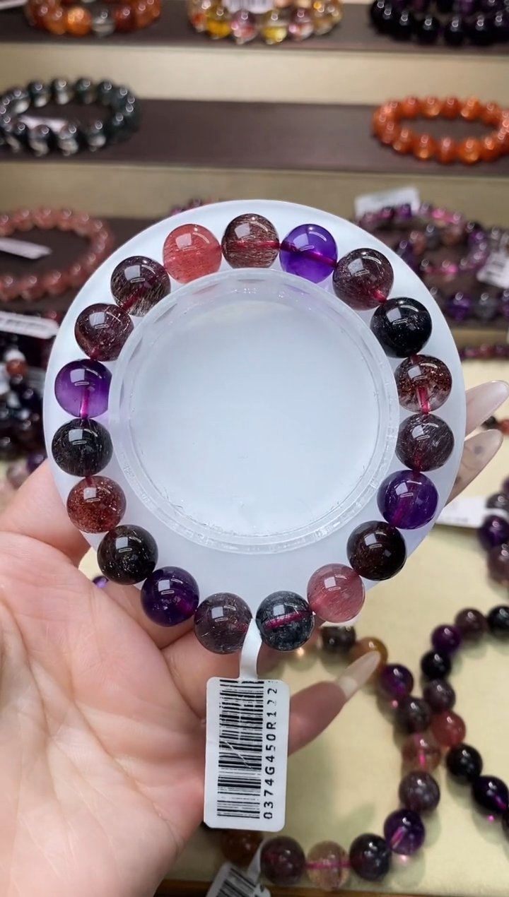 【闪购商品】水晶手链未镶嵌黑加仑超七单圈10m+