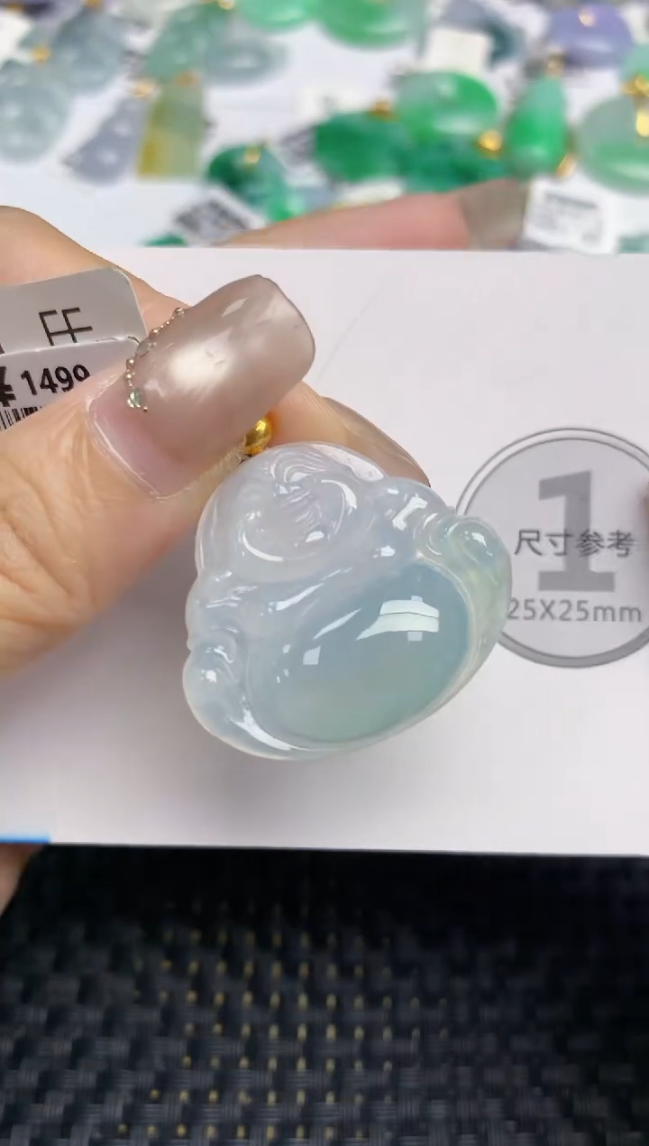 颈饰18K金镶嵌翡翠天然缅甸A货翡翠百元以上9元证书费自理