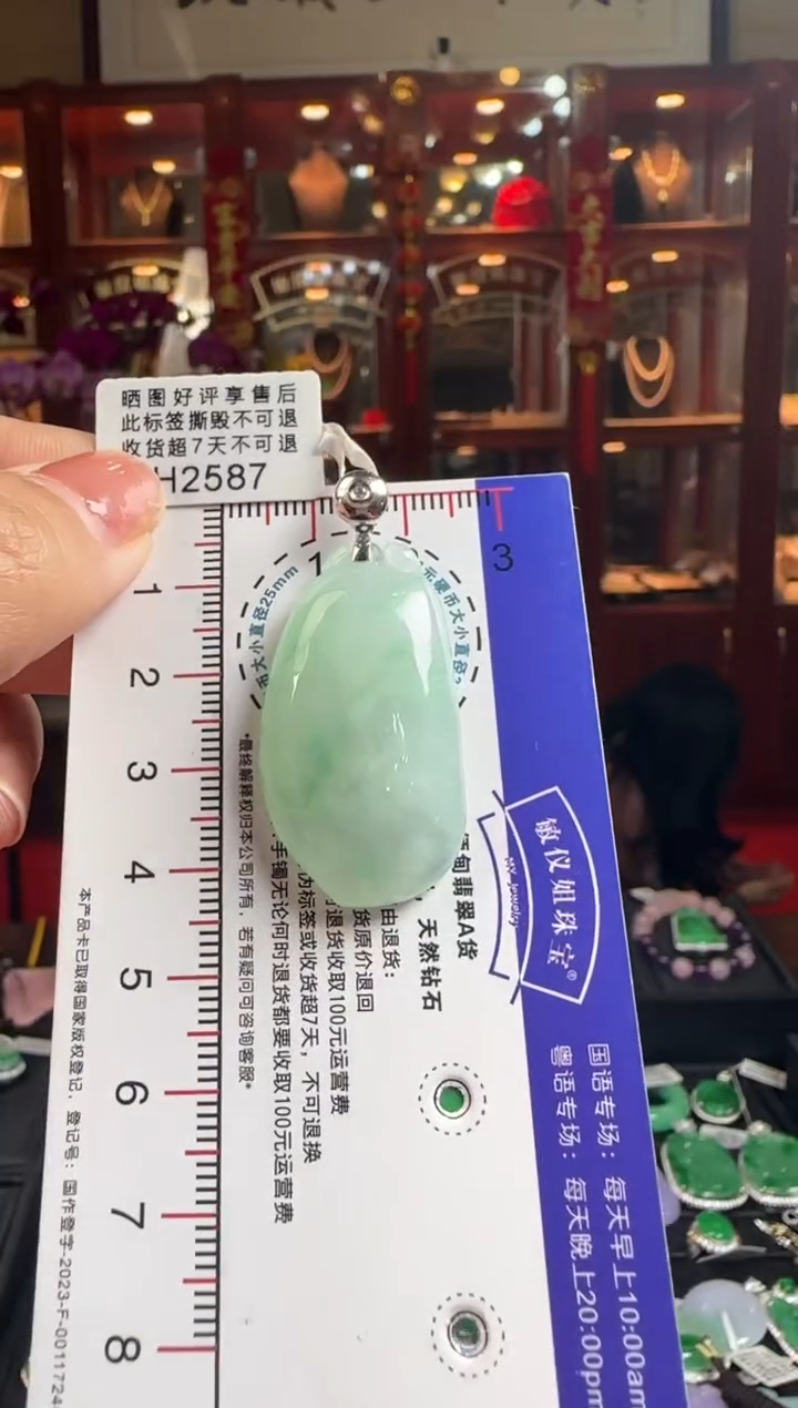 【闪购商品】翡翠颈饰18K金镶嵌H2587福瓜