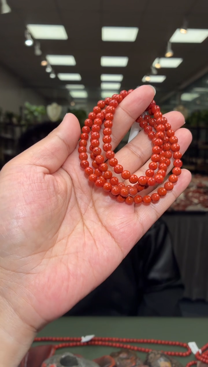 未镶嵌手链南红玛瑙多圈手串一条约5mm+多样性发货
