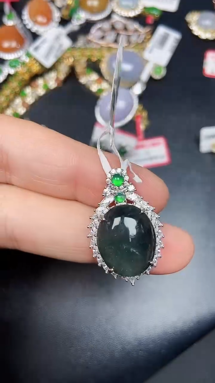 银S925镶嵌戒指翡翠1900